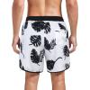 imageAmerican Trends Mens Swim Trunks with Compression Liner Quick Dry Beach Shorts for Men with Pockets Beach Wear ClothingLeaves White