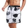 imageAmerican Trends Mens Swim Trunks with Compression Liner Quick Dry Beach Shorts for Men with Pockets Beach Wear ClothingLeaves White