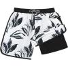 imageAmerican Trends Mens Swim Trunks with Compression Liner Quick Dry Beach Shorts for Men with Pockets Beach Wear ClothingLeaves White