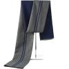 imageAmerican Trends Mens Winter Warm Long Soft Scarf Plaid Tassel Scarf for Men Soft Classic ScarvesBlue  Grey Stripe