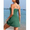 imageAmerican Trends One Piece Swim Dress for Women Swimsuits Tummy Control Modest Bathing Suits Ribbed Swim SkirtArmy Green