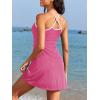imageAmerican Trends One Piece Swim Dress for Women Swimsuits Tummy Control Modest Bathing Suits Ribbed Swim SkirtHot Pink