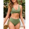 imageAmerican Trends Womens Bathing Suits Adjustable Bikini Swimsuits Padded V Neck Two Piece Wide Straps High Waisted SwimwearGreen
