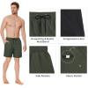 imageMens Quick Dry Swim Trunks with Compression Liner Broad Shorts Bathing Suit Short with Pockets Army Green 2XL