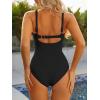 imageOne Piece Swimsuit for Women Tummy Control Bathing Suits Vintage Modest SwimwearBlack
