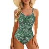 imageOne Piece Swimsuit for Women Tummy Control Bathing Suits Vintage Modest SwimwearLine Flower