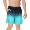 image2023 Mens Swim Trunks Elastic Compression Lined Swimming Shorts Waistband Bathing Suit Shorts for Outdoor Dark Blue Gradient M