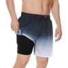 imageAmerican Trends Mens Swim Trunks Compression Lined Swim Shorts for Outdoor Bathing Suit Shorts1 Stripe Black Ash