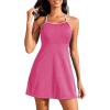 imageAmerican Trends One Piece Swim Dress for Women Swimsuits Tummy Control Modest Bathing Suits Ribbed Swim SkirtHot Pink