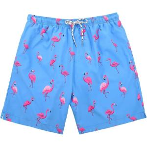 imageAmerican Trends Mens Swim Trunks Beach Shorts Athletic Swimwear Bathing Suits Swimming Trunks QuickDry Swimming SuitFlamingo