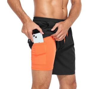imageAmerican Trends Mens Swim Trunks Compression Lined Swim Shorts for Outdoor Bathing Suit ShortsZ Black