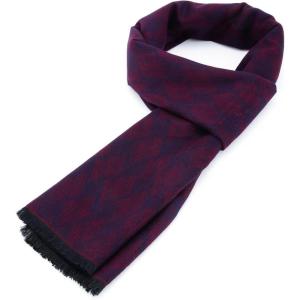 imageAmerican Trends Mens Winter Warm Long Soft Scarf Plaid Tassel Scarf for Men Soft Classic ScarvesRed Navy