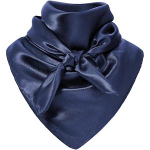 imageAmerican Trends Wild Rag Cowboy Scarf for Men 35 Inch Western Head Scarf Silk Feeling Cowboy Scarves Neck BandanaNavy Blue