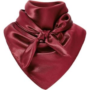 imageAmerican Trends Wild Rag Cowboy Scarf for Men 35 Inch Western Head Scarf Silk Feeling Cowboy Scarves Neck BandanaWine Red