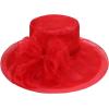image2025 KentuckyDerby Fascinators Hats for Women Church Tea Party Hats AccessoriesA Red