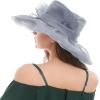 image2025 KentuckyDerby Fascinators Hats for Women Church Tea Party Hats AccessoriesGray