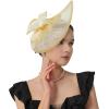 image2025 KentuckyDerby Fascinators Hats for Women Tea Party Hats Headwear Hair Clip for Wedding ChurchBeige