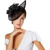 image2025 KentuckyDerby Fascinators Hats for Women Tea Party Hats Headwear Hair Clip for Wedding ChurchBlack