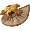 image2025 KentuckyDerby Fascinators Hats for Women Tea Party Hats Headwear Hair Clip for Wedding ChurchGold