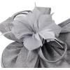 image2025 KentuckyDerby Fascinators Hats for Women Tea Party Hats Headwear Hair Clip for Wedding ChurchGray