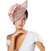 image2025 KentuckyDerby Fascinators Hats for Women Tea Party Hats Headwear Hair Clip for Wedding ChurchPink