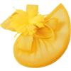 image2025 KentuckyDerby Fascinators Hats for Women Tea Party Hats Headwear Hair Clip for Wedding ChurchYellow