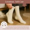 imageAmerican Trends Coral Fleece Cloud Socks UltraSoft Fuzzy Warm Sleep Socks Cozy Unisex Gifts for Birthday SelfCareWhite Beige