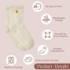 imageAmerican Trends Coral Fleece Cloud Socks UltraSoft Fuzzy Warm Sleep Socks Cozy Unisex Gifts for Birthday SelfCareWhite Beige