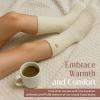 imageAmerican Trends Coral Fleece Cloud Socks UltraSoft Fuzzy Warm Sleep Socks Cozy Unisex Gifts for Birthday SelfCareWhite Beige