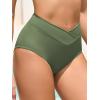 imageAmerican Trends High Waisted Bikini Bottoms for Women Tummy Control Full Coverage Bathing Suit Swim Swimsuit BottomsGreen