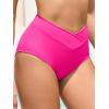 imageAmerican Trends High Waisted Bikini Bottoms for Women Tummy Control Full Coverage Bathing Suit Swim Swimsuit BottomsHot Pink