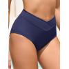 imageAmerican Trends High Waisted Bikini Bottoms for Women Tummy Control Full Coverage Bathing Suit Swim Swimsuit BottomsNavy