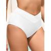 imageAmerican Trends High Waisted Bikini Bottoms for Women Tummy Control Full Coverage Bathing Suit Swim Swimsuit BottomsWhite