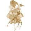 imageFascinators Hats for Women KentuckyDerby Tea Party Hats Flower Wedding Church Headband Hair Clip GirlsA Gold