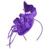 imageFascinators Hats for Women KentuckyDerby Tea Party Hats Flower Wedding Church Headband Hair Clip GirlsPurple
