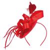 imageFascinators Hats for Women KentuckyDerby Tea Party Hats Flower Wedding Church Headband Hair Clip GirlsRed
