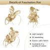 imageFascinators Hats for Women KentuckyDerby Tea Party Hats Flower Wedding Church Headband Hair Clip GirlsYellow