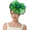 imageKentuckyDerby Fascinators Hat Tea Party Wedding Church Hat Headwear Hair Clip 2025Deepgreen