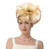 imageKentuckyDerby Fascinators Hat Tea Party Wedding Church Hat Headwear Hair Clip 2025Gold