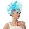 imageKentuckyDerby Fascinators Hat Tea Party Wedding Church Hat Headwear Hair Clip 2025Lackblue