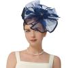 imageKentuckyDerby Fascinators Hat Tea Party Wedding Church Hat Headwear Hair Clip 2025Navy