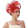 imageKentuckyDerby Fascinators Hat Tea Party Wedding Church Hat Headwear Hair Clip 2025Red