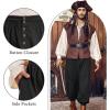 imagePirate Pants for Men Pirate Costume Pant Renaissance Medieval Pant Halloween Costume Viking Pants MenBlack