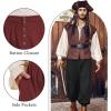 imagePirate Pants for Men Pirate Costume Pant Renaissance Medieval Pant Halloween Costume Viking Pants MenWine Red