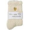 imageAmerican Trends Coral Fleece Cloud Socks UltraSoft Fuzzy Warm Sleep Socks Cozy Unisex Gifts for Birthday SelfCareWhite Beige