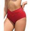 imageAmerican Trends High Waisted Bikini Bottoms for Women Tummy Control Full Coverage Bathing Suit Swim Swimsuit BottomsRed