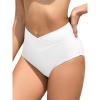 imageAmerican Trends High Waisted Bikini Bottoms for Women Tummy Control Full Coverage Bathing Suit Swim Swimsuit BottomsWhite