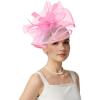 imageKentuckyDerby Fascinators Hat Tea Party Wedding Church Hat Headwear Hair Clip 2025Pink