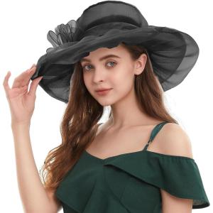image2025 KentuckyDerby Fascinators Hats for Women Church Tea Party Hats AccessoriesBlack