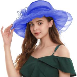 image2025 KentuckyDerby Fascinators Hats for Women Church Tea Party Hats AccessoriesBlue